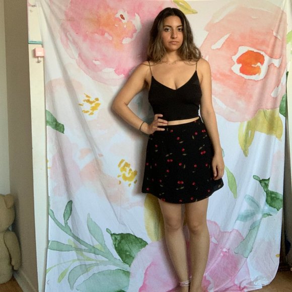 Tobi Cherry Print Mini Skirt - Picture 2 of 3